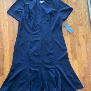 NWT London Times navy trumpet dress